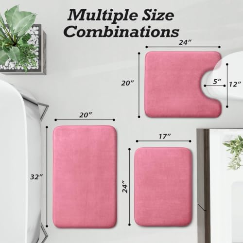 HUXMEYSON Bathroom Rugs Sets 3 Piece, Non-Slip & Quick Dry Bath Mat Set - Image 2