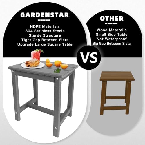 GARDENSTAR Adirondack Square Side Table, one-Tier Outdoor end Table, Patio Side - Image 5
