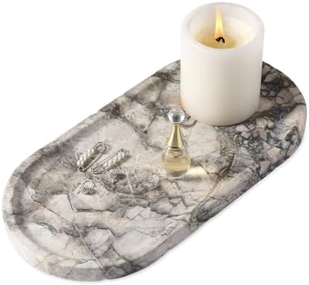 Koville Turkish Natural Travertine Tray, Catchall Tray by Koville