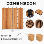 Solid Acacia Wood Interlocking Deck Tiles Snap Together Floor - Image 3