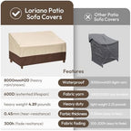 Loriano 2-Seater Patio Sofa Cover, 100% Waterproof - Image 4