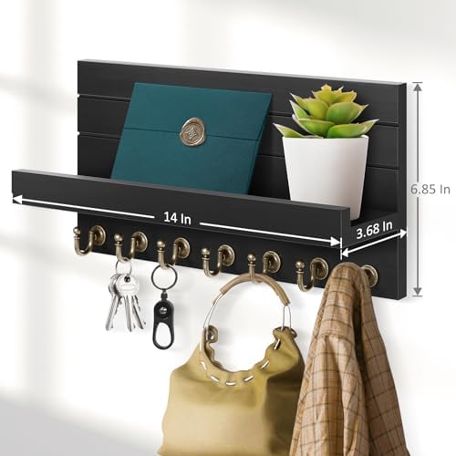 HONJIN Key Holder for Wall: Upgraded 7 Sturdy Key Hooks Easy Installation Mail - Image 6