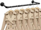 Industrial Iron Pipe Clothes Hanging Bar DIY Wall-Mounted Garment Rack Heavy by Jeasor