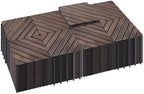 PrimeZone 162 PCS Solid Acacia Wood Interlocking Patio Deck Tiles Outdoor by PrimeZone