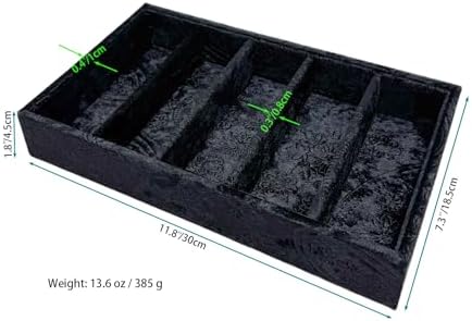 AgentMoon 5-Compartment Velvet Organizer Tray, Embossed Black - Image 4