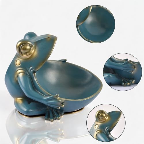 Blue Frog Figurine Catchall Tray Desk Organizer - Image 6