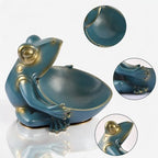 Blue Frog Figurine Catchall Tray Desk Organizer - Image 6