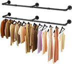 Wall Mounted Clothes Rack, 52.6in Industrial Pipe Clothing Rack by UlSpeed