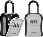 Puroma Key Lock Box Outdoor 4 Digit Code Combination Lockbox House, 2 Gray by Puroma