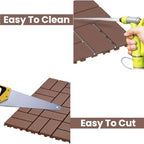 Plastic Interlocking Deck Tiles, 12x12 Inches Waterproof Outdoor Patio Flooring - Image 4