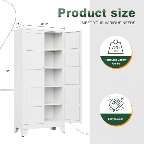 Letaya 72" H Metal Storage Cabinet - Image 2