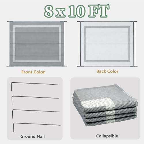 Ogrmar 8x10 FT Reversible Mats, Outdoor Rug - Image 2