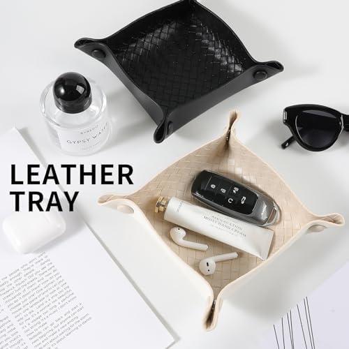 KINIVA 2 Pack PU Leather Jewelry Valet Tray - Image 6