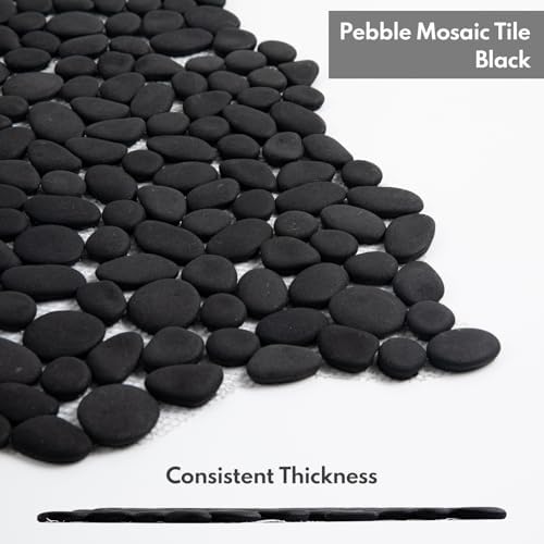 Lovdeco Pebble Tile Shower Floor, Mosaic Pebble Backsplash - Image 3