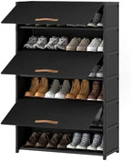 7 Tier Shoe Cabinet with Door, 28-Pair Storage by UNITSTAGE