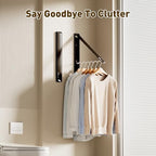 Clothes Drying Rack, Laundry Room Wall Mounted Retractable Clothes Hanger - Image 5