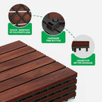 IDZO Interlocking Acacia Deck Tiles 9.6 SQFT - Image 3