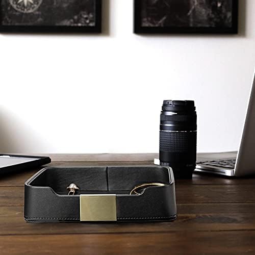 SANZIE Leather Tray Organizer, Valet Tray Key Bowl - Image 6