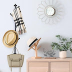 MyGift Wall Mounted Matte Black Metal 6-Hook Entryway Coat Hanger and Hat Tree - Image 2