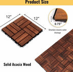 Acacia Wood Interlocking Deck Tiles - Image 2