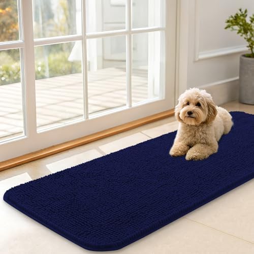 OLANLY Dog Door Mat for Muddy Paws 47x17, Super Absorbent Chenille Mud Mat by OLANLY