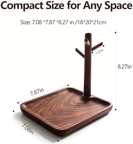 Solid Black Walnut Wooden Key Tray, Key Bowl - Image 4
