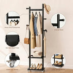 Taitiy Small Clothes Rack Solid Wood Coat Rack Freestanding - Image 4