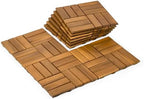 Upolana 9 PCS Interlocking Deck Tiles 12" x 12", 12 Slats Outdoor Flooring by Upolana