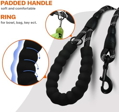 Taglory Rope Dog Leash for Small Medium Dogs, 6 FT Padded Handle - Image 4
