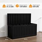 LAUSAINT HOME 120 Gallon Resin Deck Box, Package Delivery Box - Image 2
