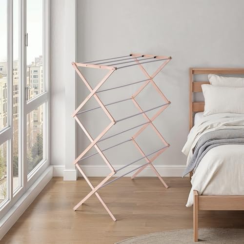 Household Essentials 5001 Collapsible Folding Wooden Clothes Drying Rack - Image 5