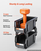 VEVOR Plastic Stackable Storage Bins, 10.9 x 5.5 x 5.1 inch, Plastic Containers - Image 6