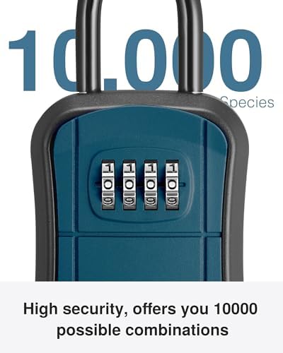 Puroma Key Lock Box Outdoor 4 Digit Code Combination Lockbox 1 Peacock Blue - Image 3