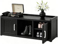 2-Tier Storage Bench, Waterproof UV-Resistant Outdoor Shoe Storage Cabinet by NBYSGO