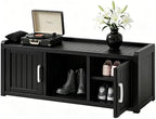 2-Tier Storage Bench, Waterproof UV-Resistant Outdoor Shoe Storage Cabinet by NBYSGO