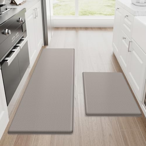 StepRite Kitchen Mats for Floor, 2-Piece Anti-Fatigue Kitchen Rugs by Bringcushiontoyourlife