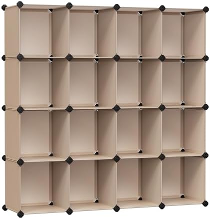 SONGMICS 16 Cube Storage Organizer，Plastic stackable cube shelf by SONGMICSbySONGMICSHOME