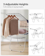 SONGMICS Clothes Drying Rack, Foldable 2-Level Stee Laundry Drying Rack - Image 6