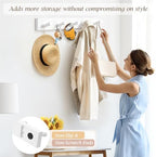 Coat Rack Wall Mount, Wooden Coat Hanger - Image 2