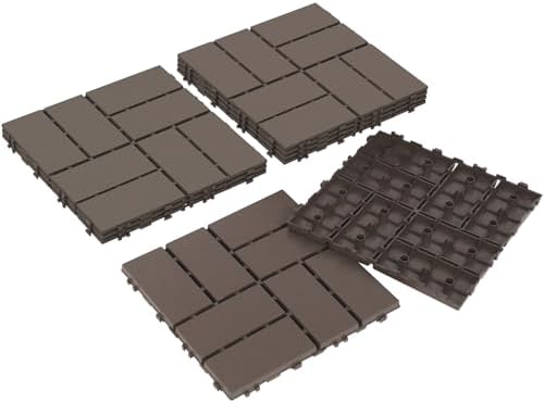 Neoaider Decking Tiles 9Pcs, Coffee Brown by Neoaider