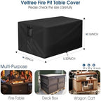 Outdoor Fire Pit Cover Rectangular Waterproof-32x20x16in - Image 2