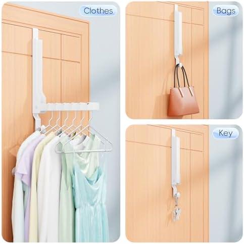 2 Pack Over The Door Hanger Folding Clothes Drying Rack, Folding Hanging Coat - Image 6