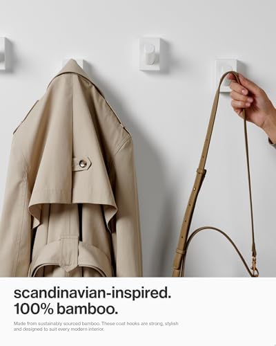 LARHN White Wall Hooks, Wall Mounted Coat Hooks - Image 2