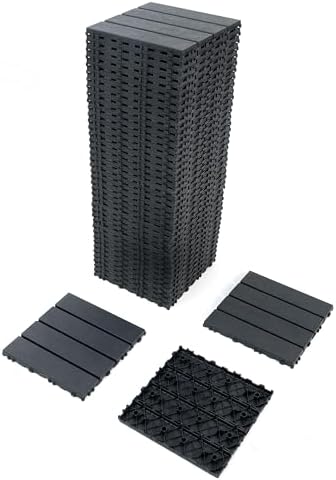 Plastic Interlocking Deck Tiles 12"x12" Waterproof Outdoor Patio Flooring PP - Image 3