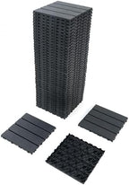 Plastic Interlocking Deck Tiles 12"x12" Waterproof Outdoor Patio Flooring PP - Image 3