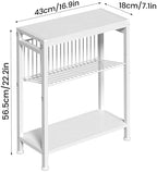 End Table Set of 2 for Small Space, 3-Tier Narrow Side Table - Image 3