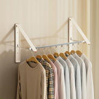 Clothes Drying Rack, Laundry Room Wall Mounted Retractable Clothes Hanger by Unknown