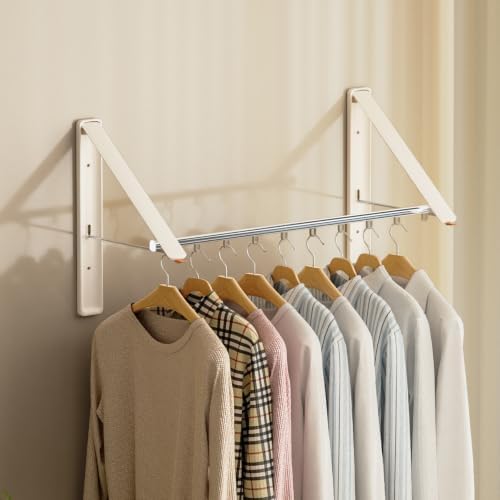 Clothes Drying Rack, Laundry Room Wall Mounted Retractable Clothes Hanger by Unknown