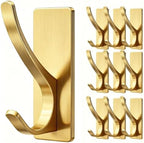 10 Pack Brushed Gold Self Adhesive Coat Hooks by pickpiff