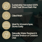Nordic Style Premium Teak Shower + Bath Mat - Image 4